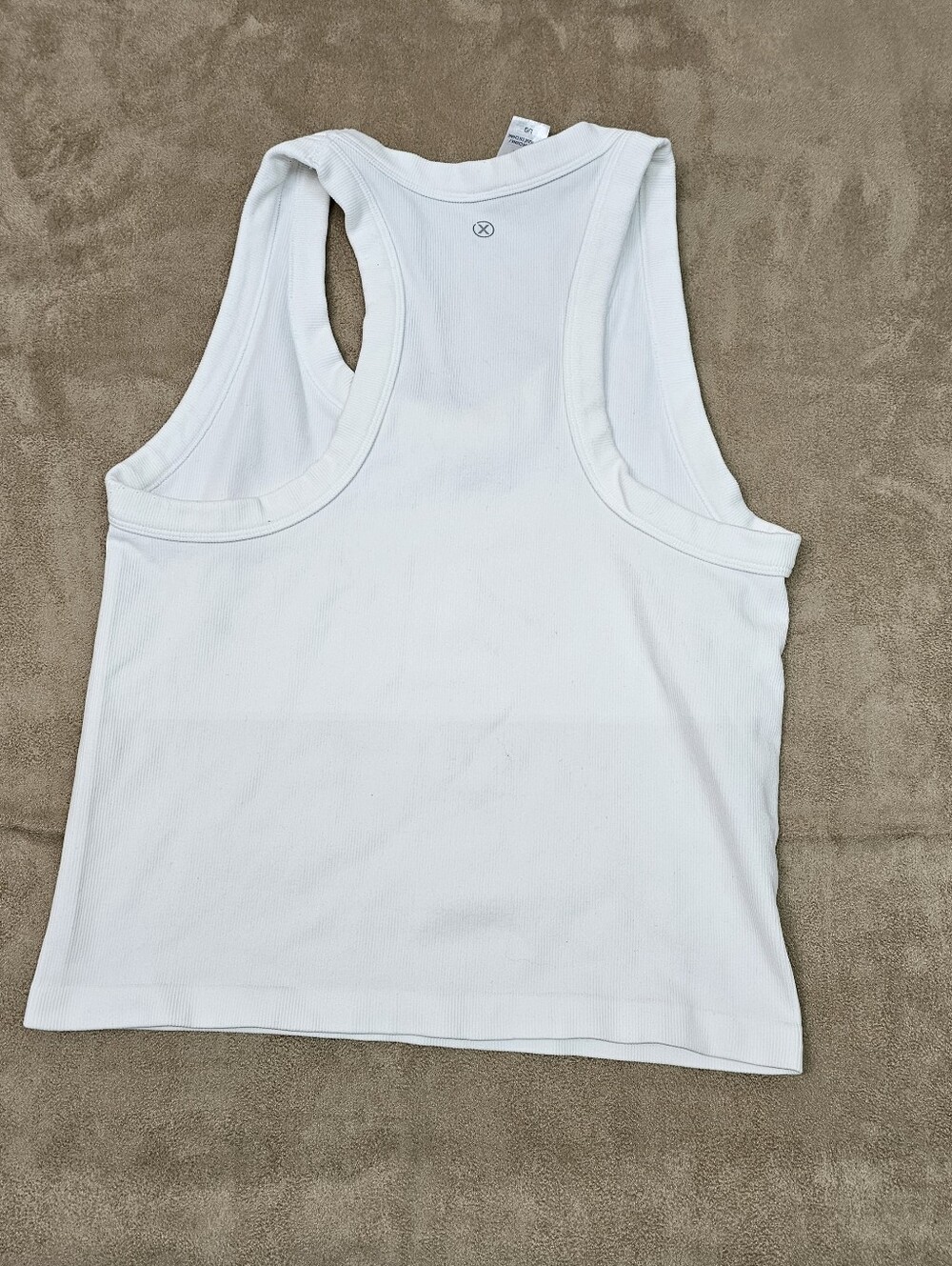 Reflex White 92% Nylon Seamless Ribbed Racerback Tanktop - Picture 2 of 5